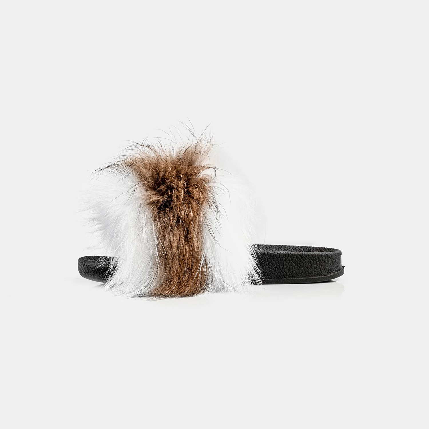 ST. MORITZ - Slipper con fascia in volpe (Bianco/Marrone) - Image 3