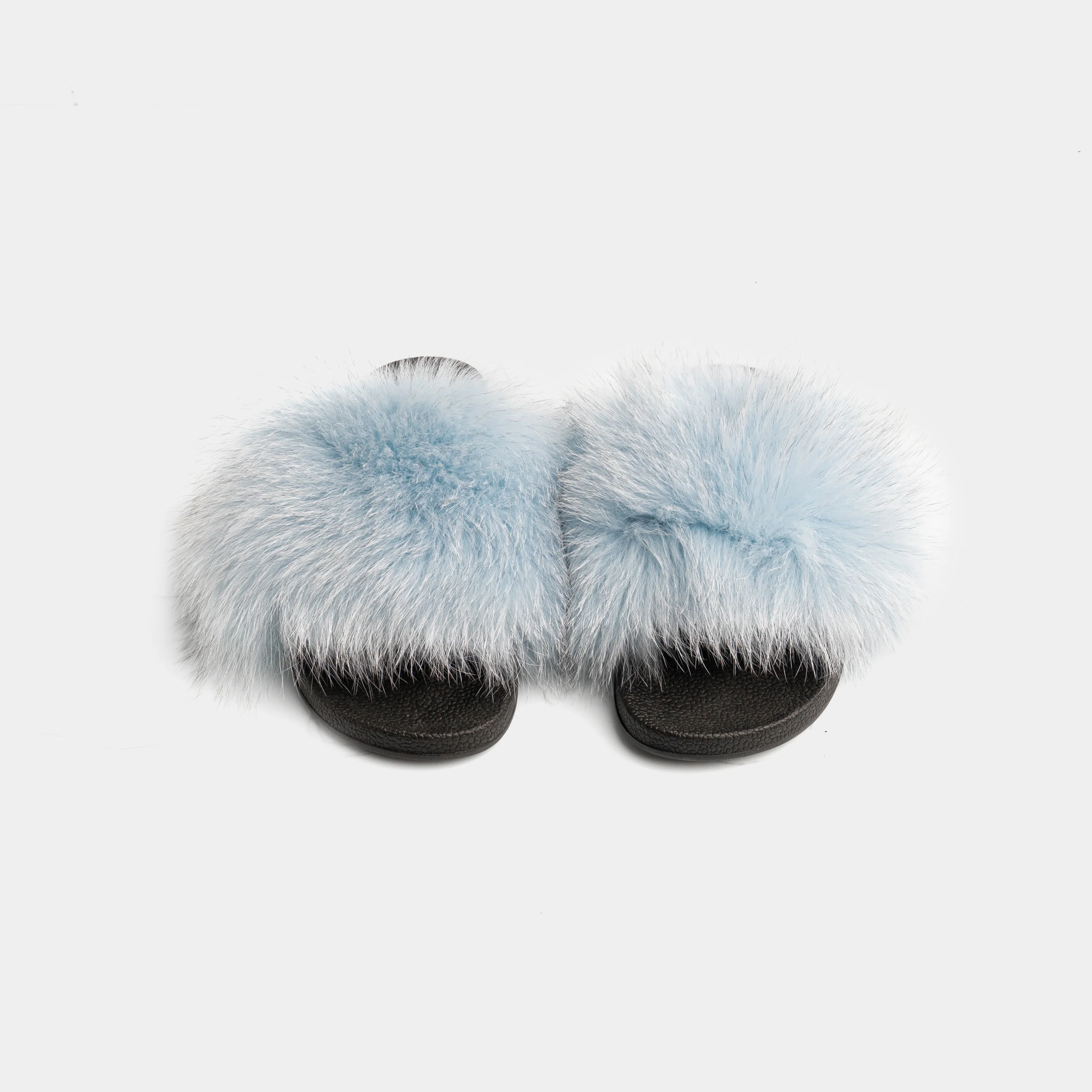 ST. MORITZ - Slipper con fascia in volpe (Celeste) - Image 3