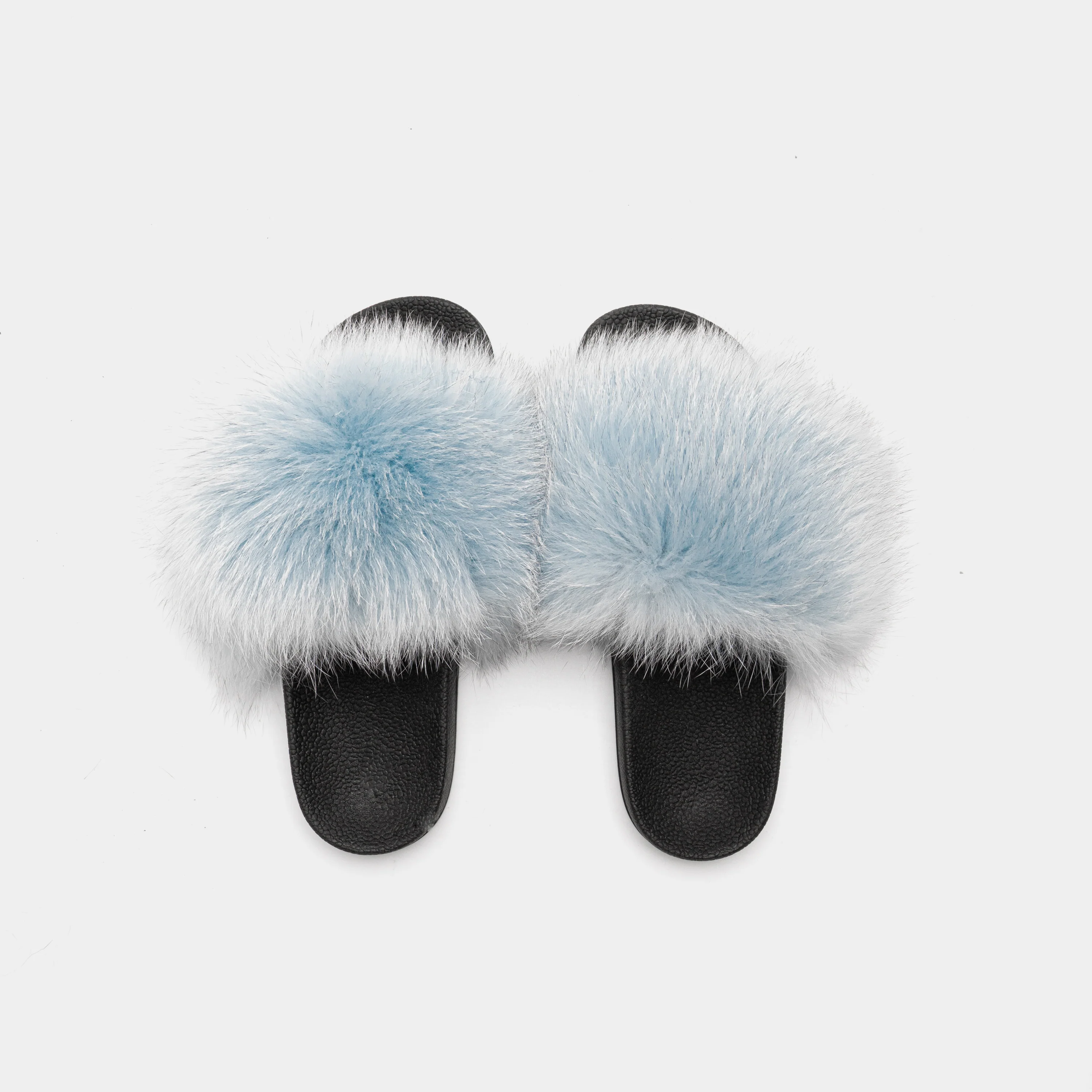 ST. MORITZ - Slipper con fascia in volpe (Celeste) - Image 5