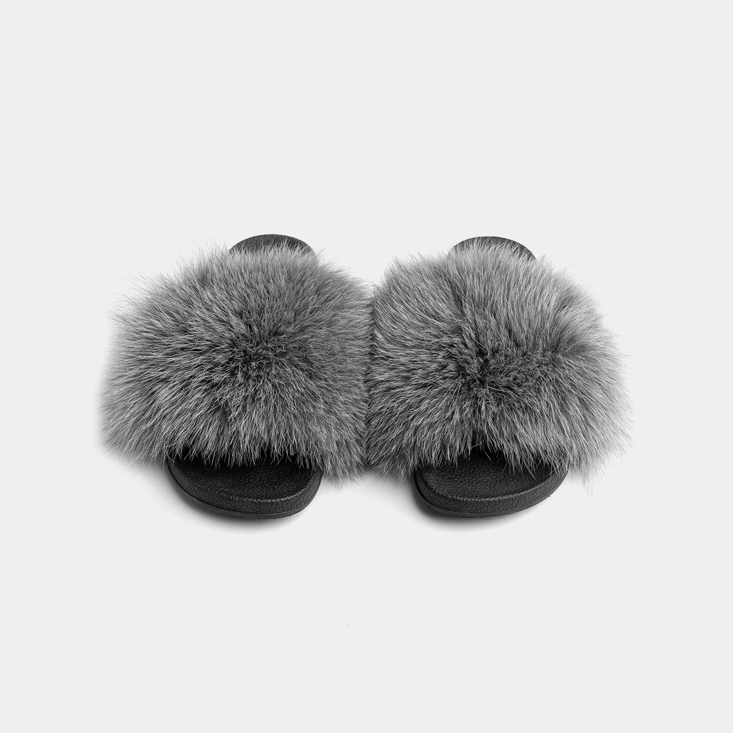 ST. MORITZ - Slipper con fascia in volpe (Grigio) - Image 5