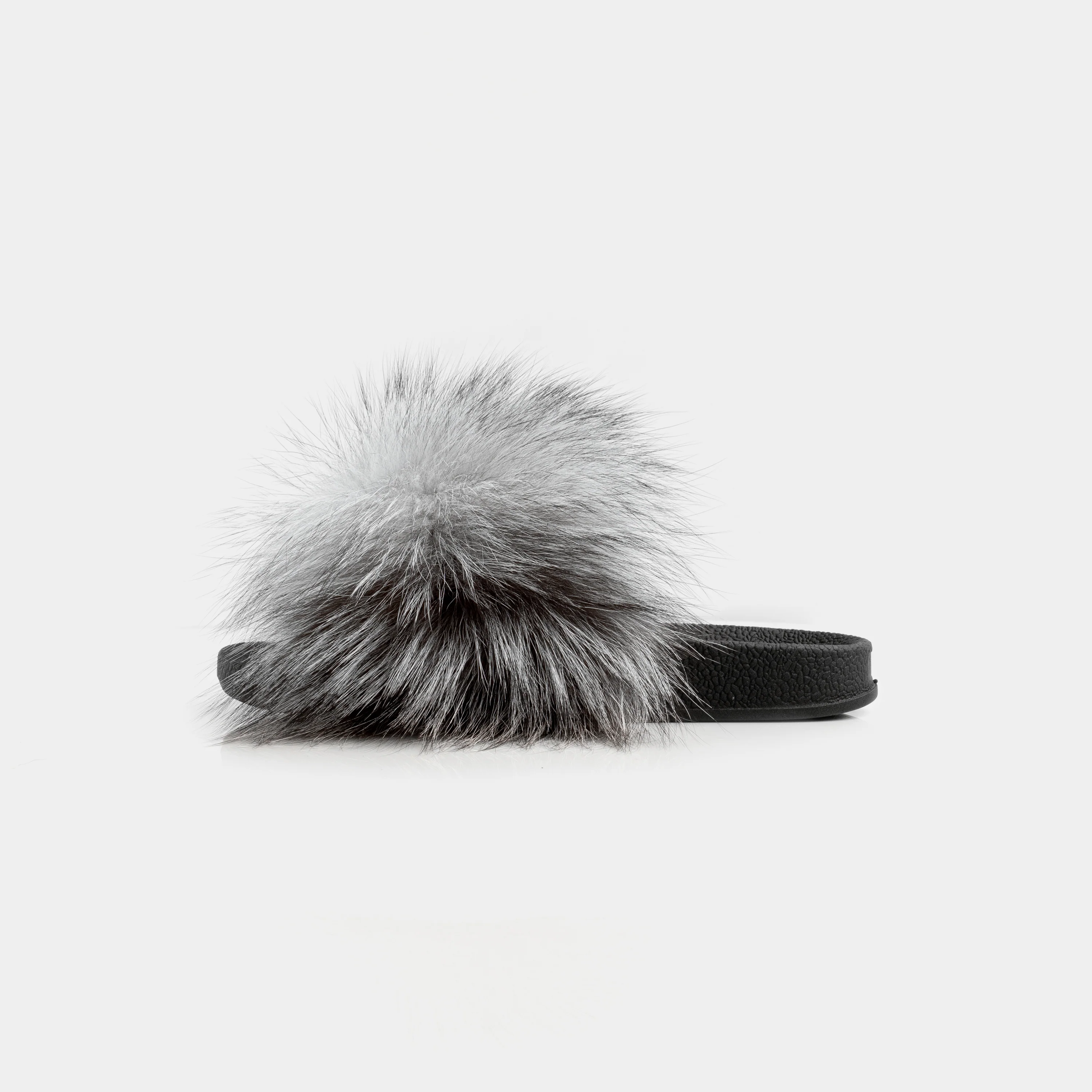 ST. MORITZ - Slipper con fascia in volpe (Grigio/Argento) - Image 3