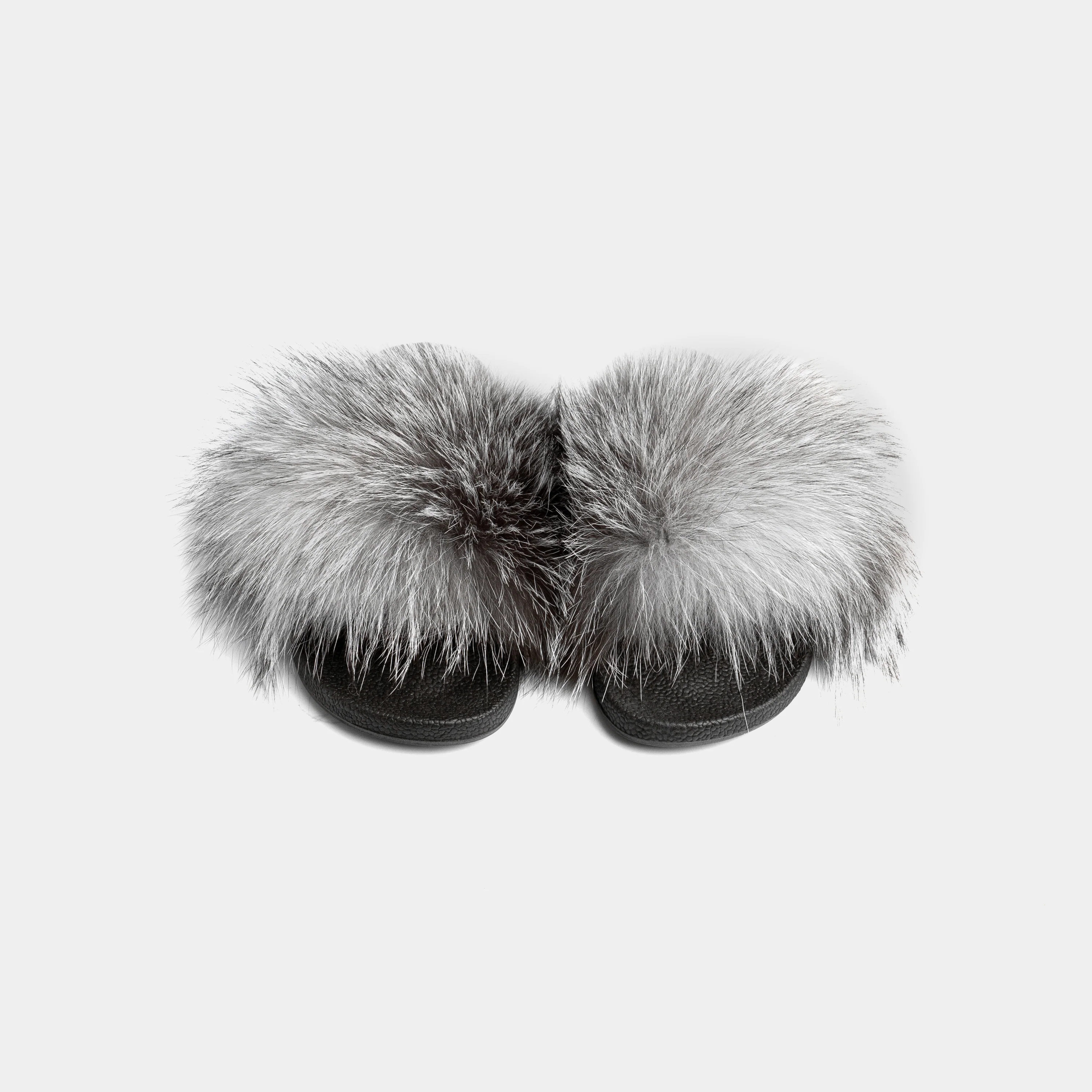 ST. MORITZ - Slipper con fascia in volpe (Grigio/Argento) - Image 5