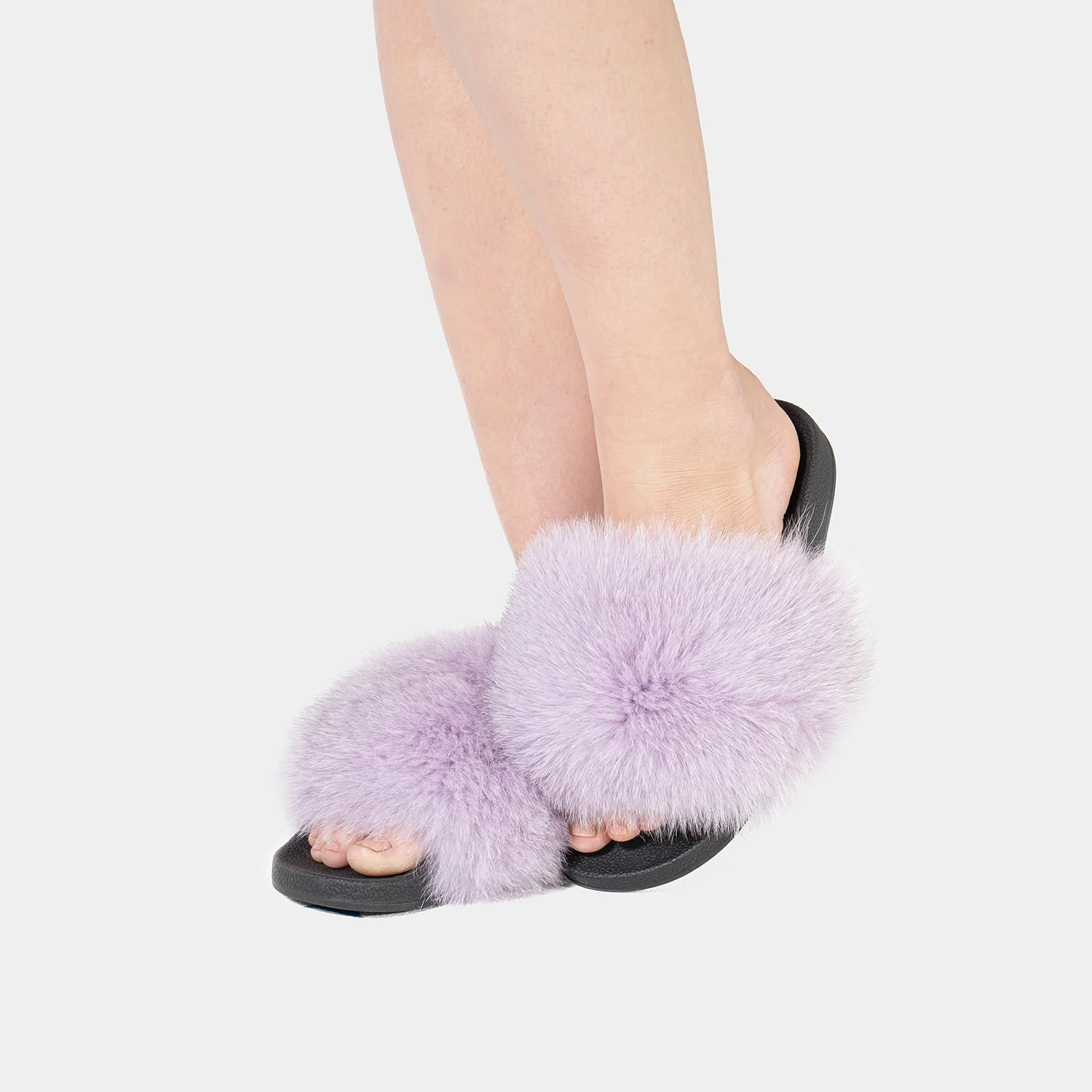 ST. MORITZ - Slipper con fascia in volpe (Lilla) - Image 2