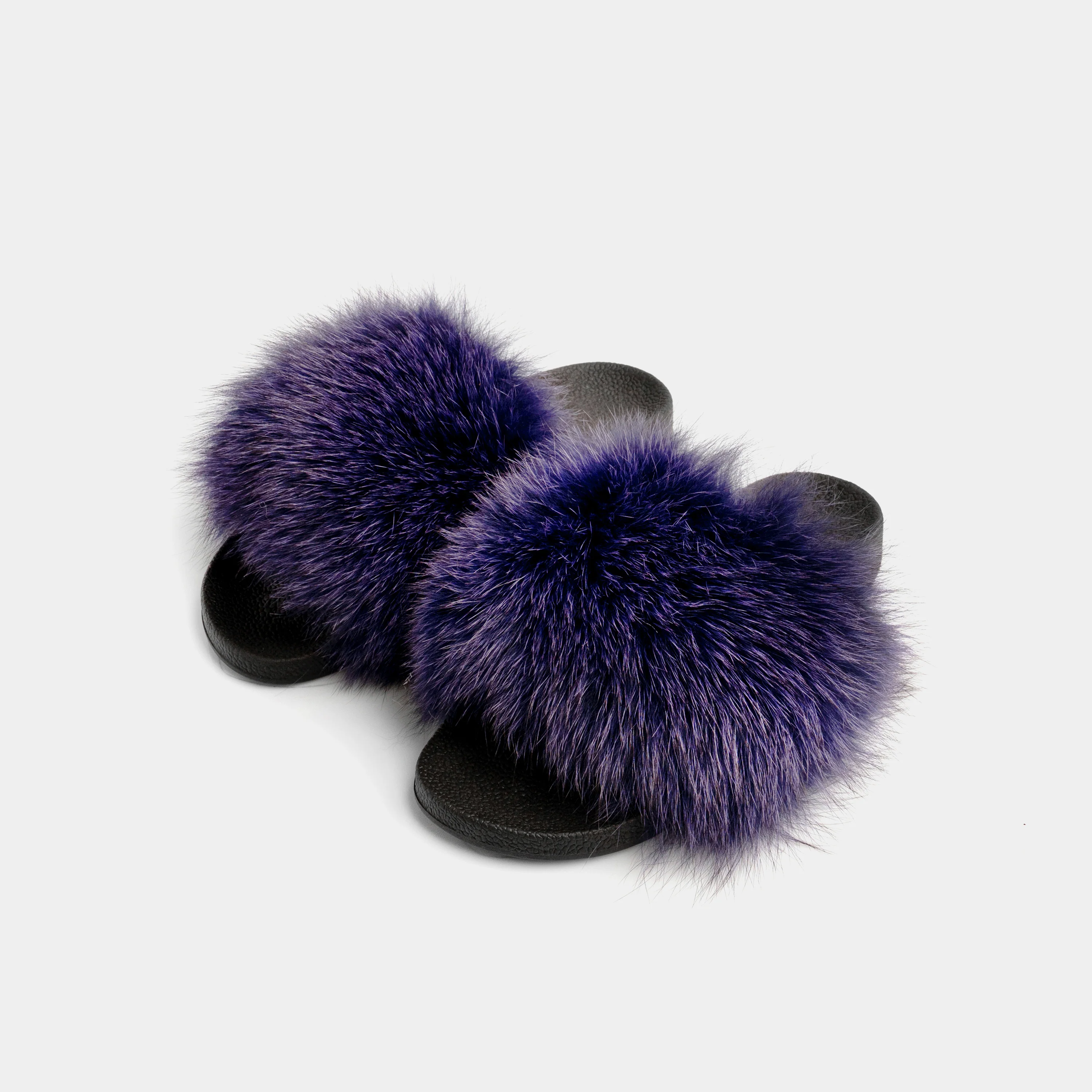 ST. MORITZ - Slipper con fascia in volpe (Viola)