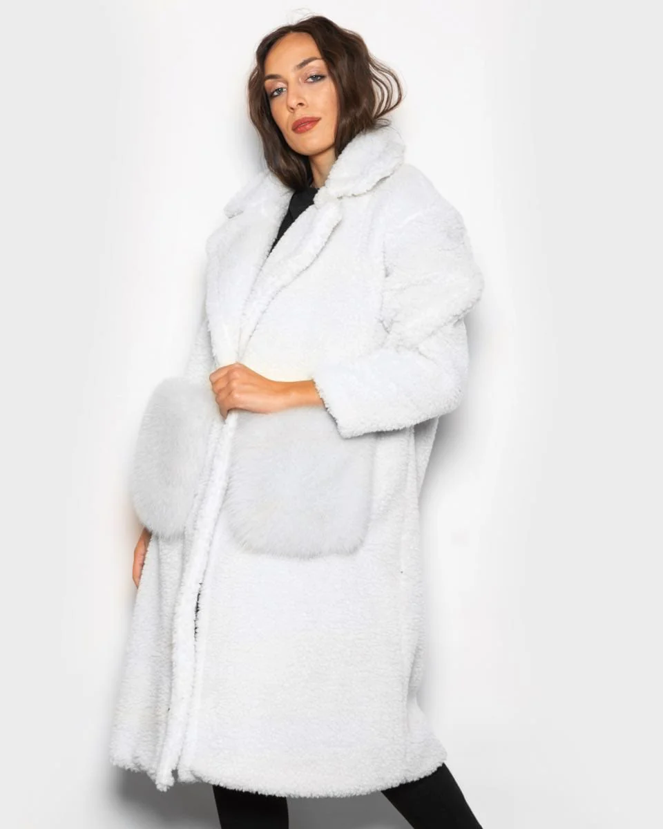LUBIANA - Teddy con tasche in volpe (Bianco) - Image 3