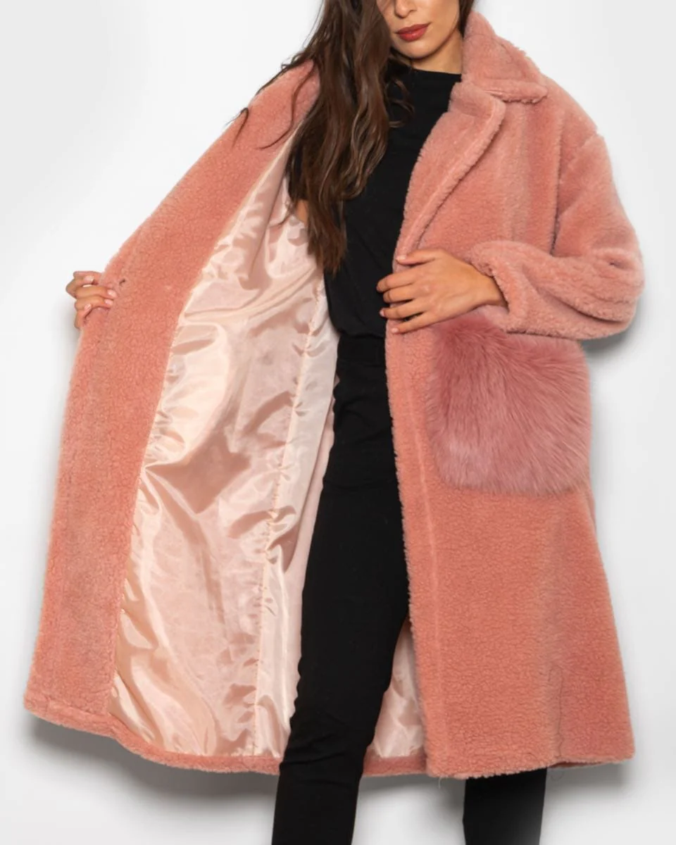 LUBIANA - Teddy con tasche in volpe (Rosa) - Image 5