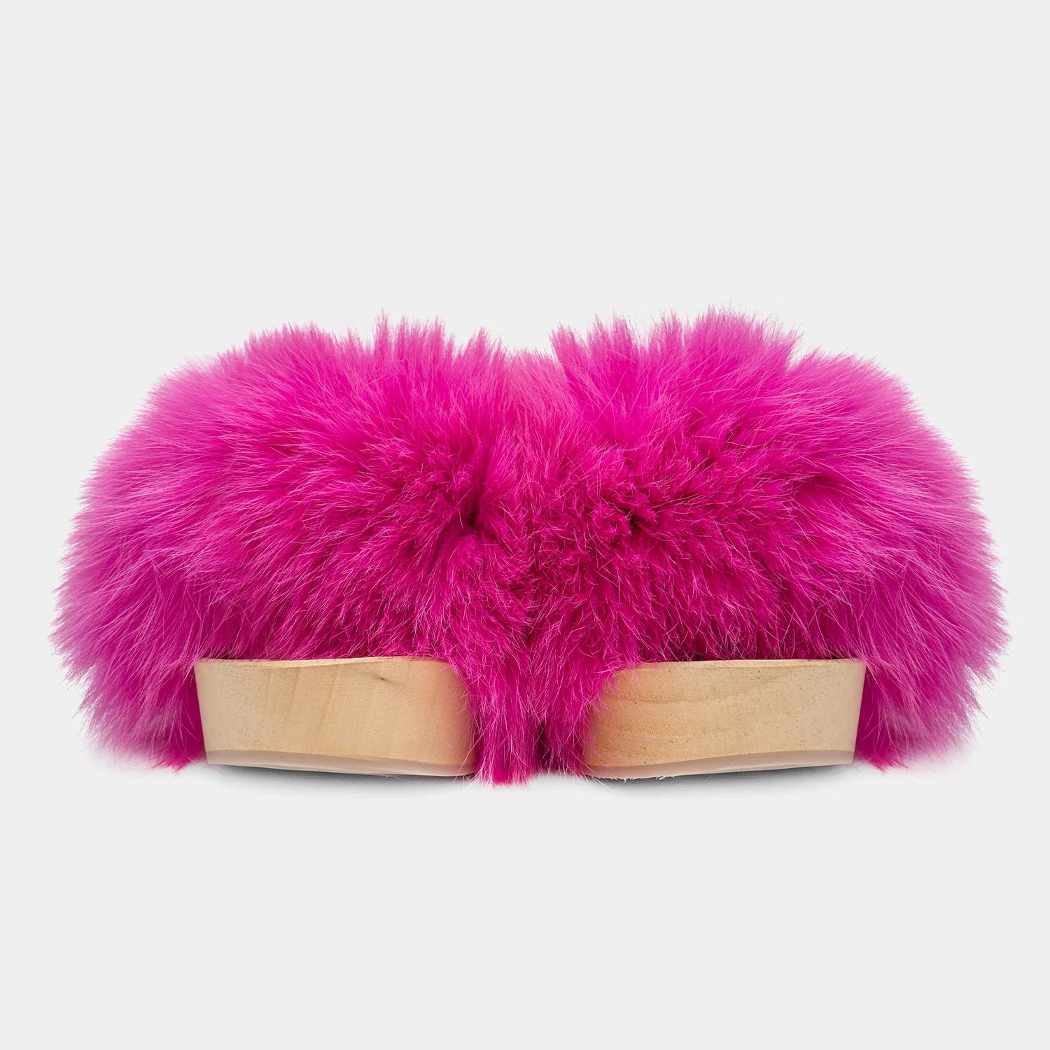 VERSILIA - Zoccolo in legno con fascia in volpe (Fucsia) - Image 6