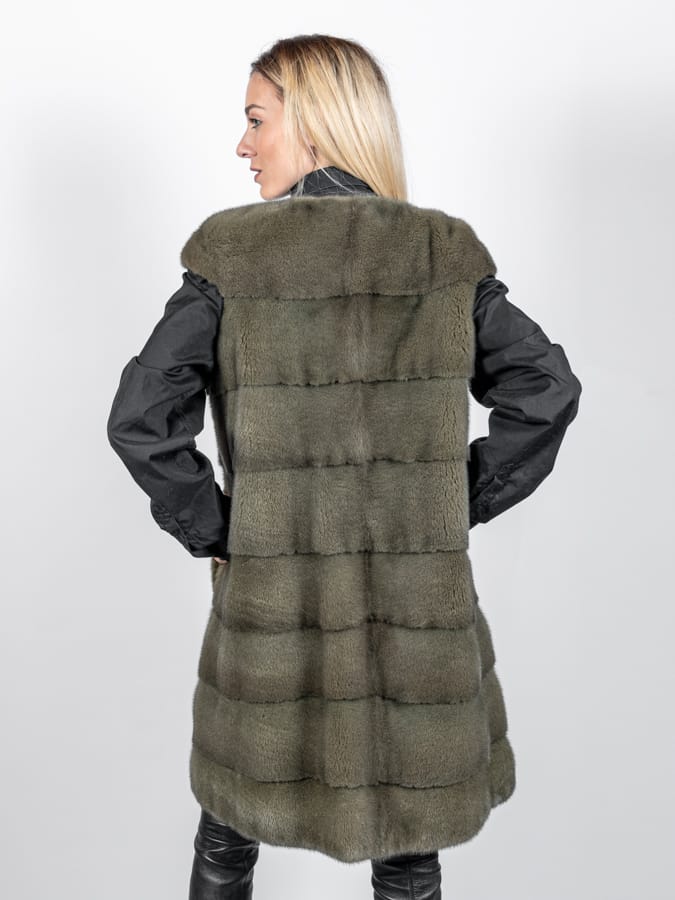 LOUISIANA - Gilet in visone (Verde oliva) - Image 4